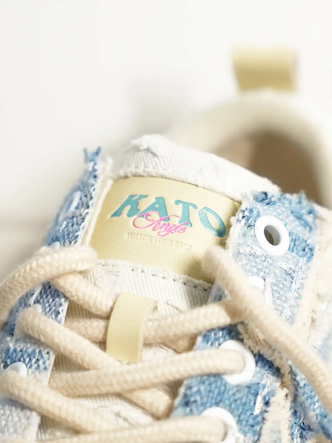 KAALIXTO | Star Pattern Low Top Canvas Sneakers-Blue