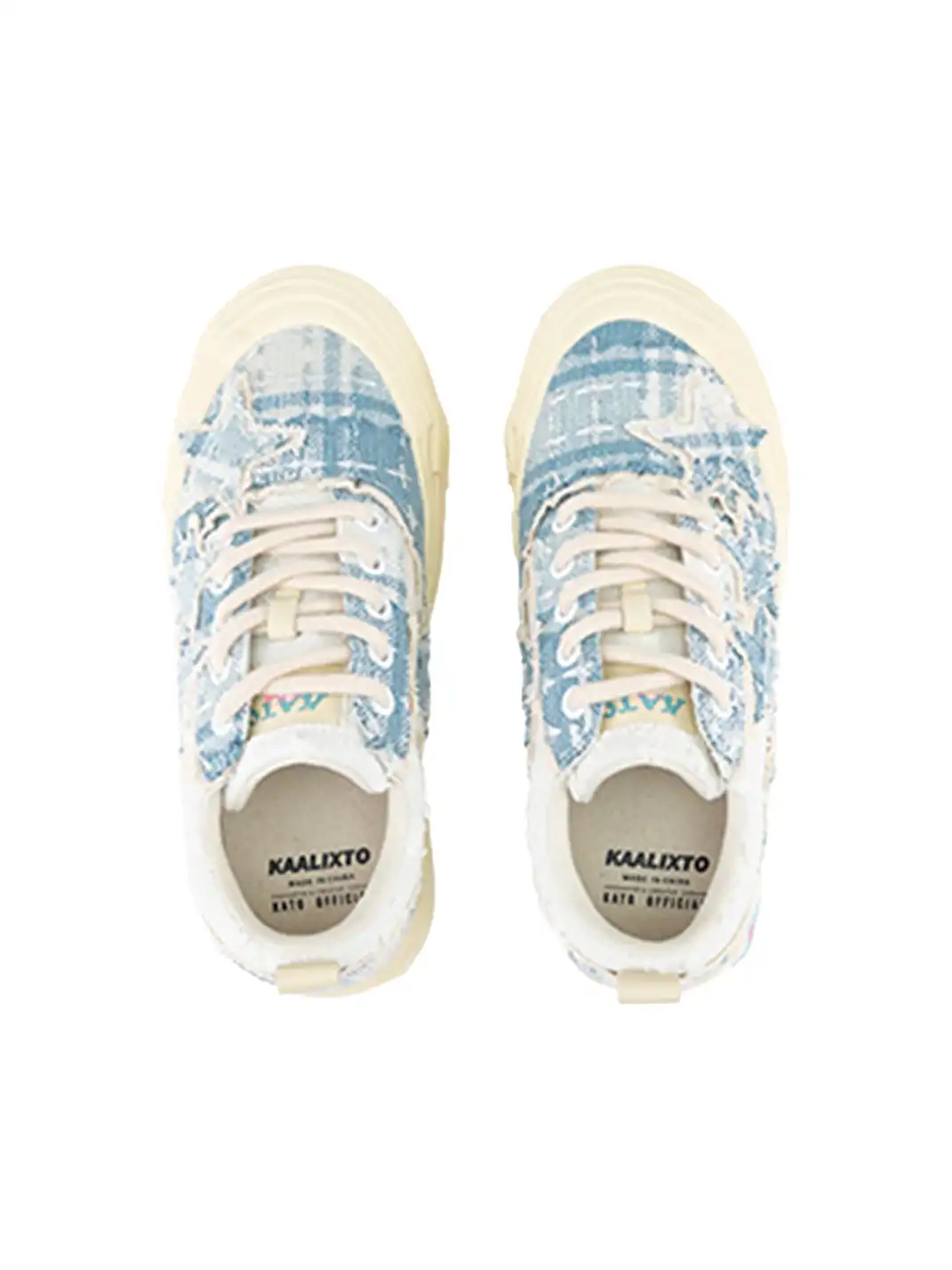 KAALIXTO | Star Pattern Low Top Canvas Sneakers-Blue