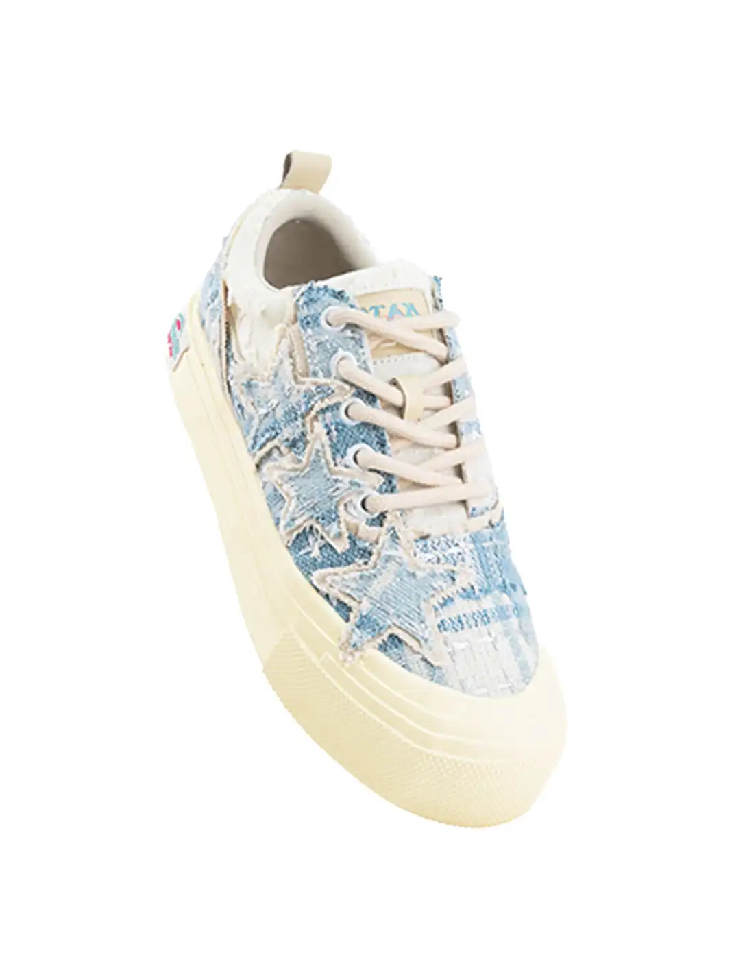 KAALIXTO | Star Pattern Low Top Canvas Sneakers-Blue