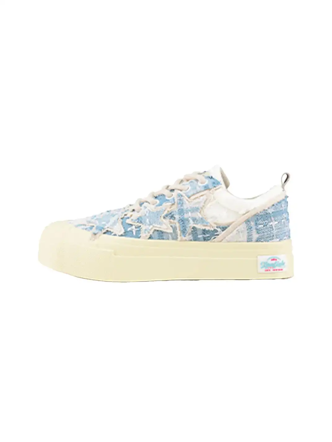 KAALIXTO | Star Pattern Low Top Canvas Sneakers-Blue