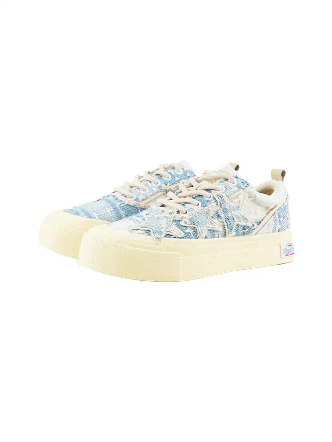 KAALIXTO | Star Pattern Low Top Canvas Sneakers-Blue