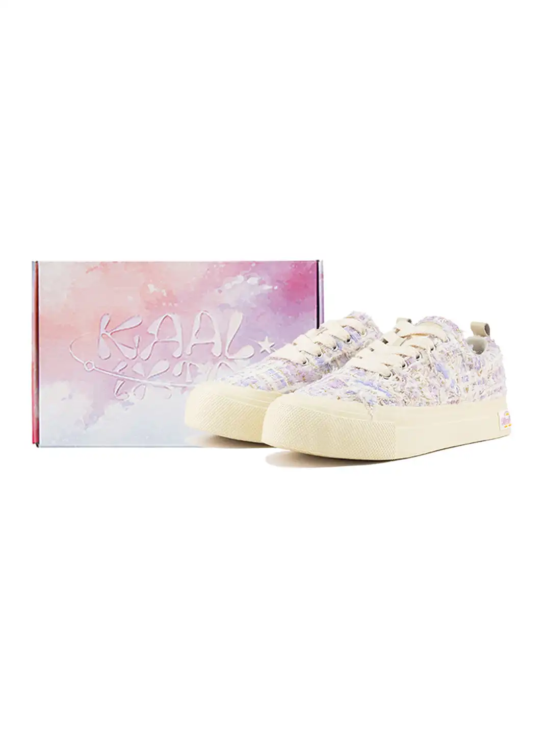 KAALIXTO | Star Pattern Low Top Canvas Sneakers-Purple
