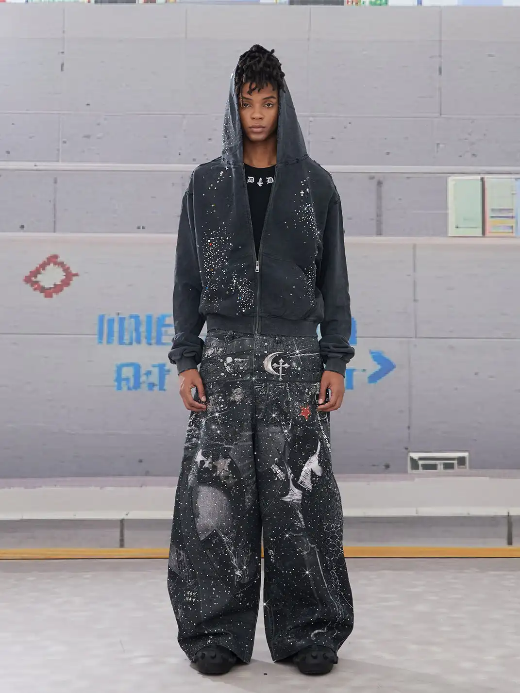 DND4DES | Armored Print Rhinestone Denim Pants