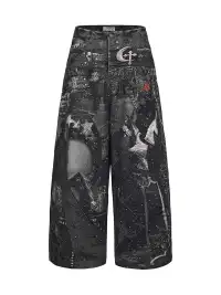 DND4DES | Armored Print Rhinestone Denim Pants