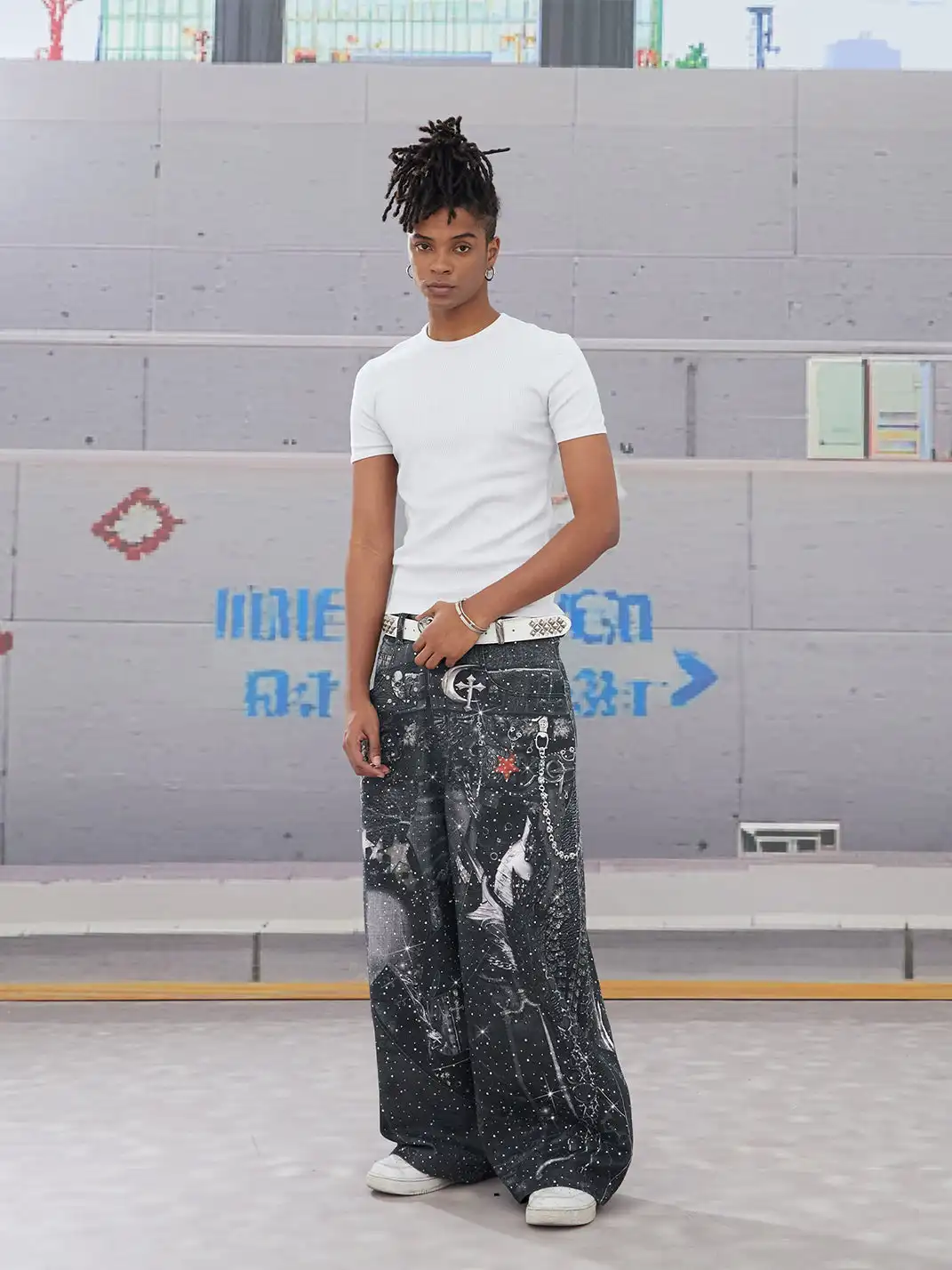 DND4DES | Armored Print Rhinestone Denim Pants