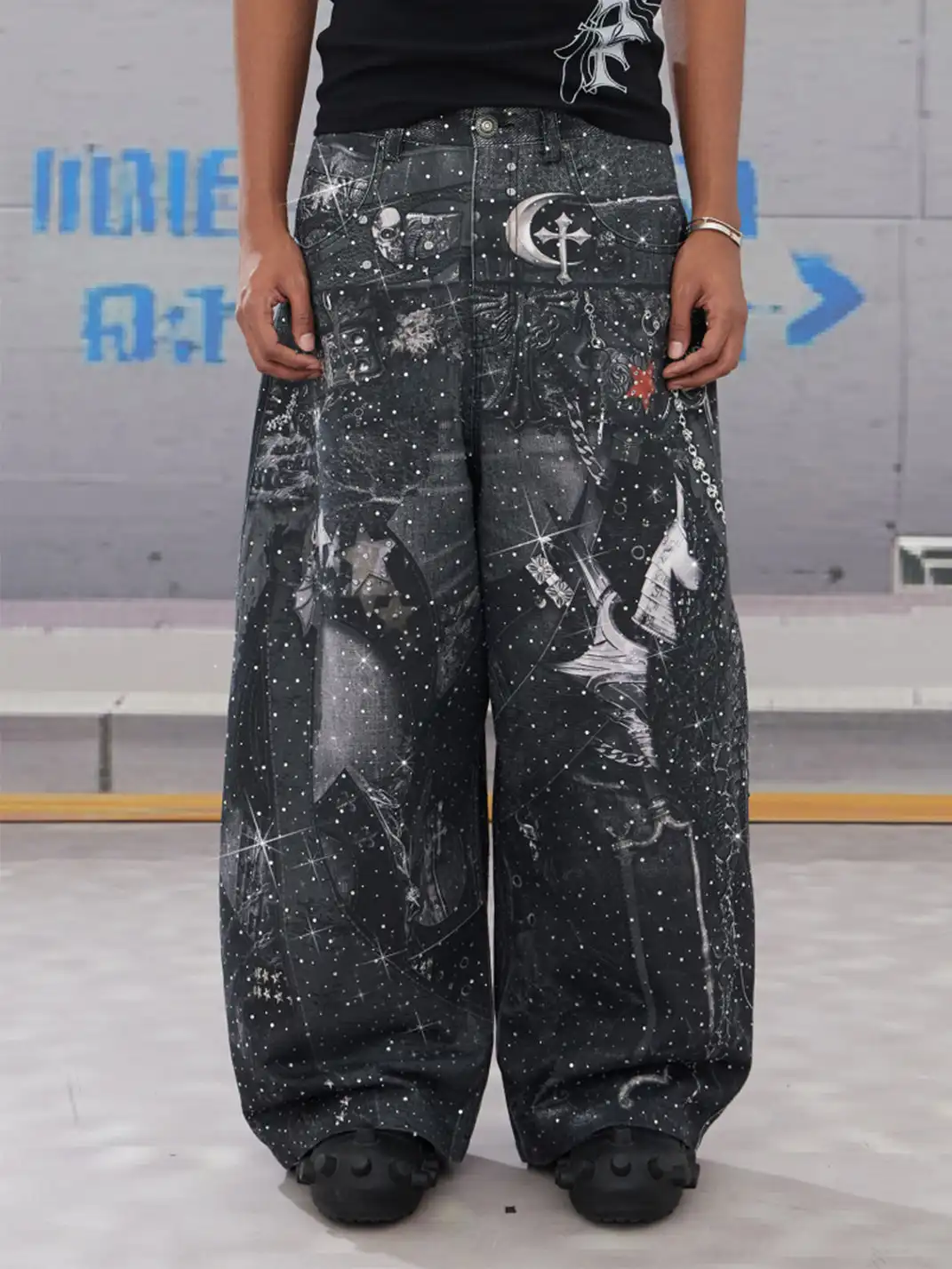 DND4DES | Armored Print Rhinestone Denim Pants