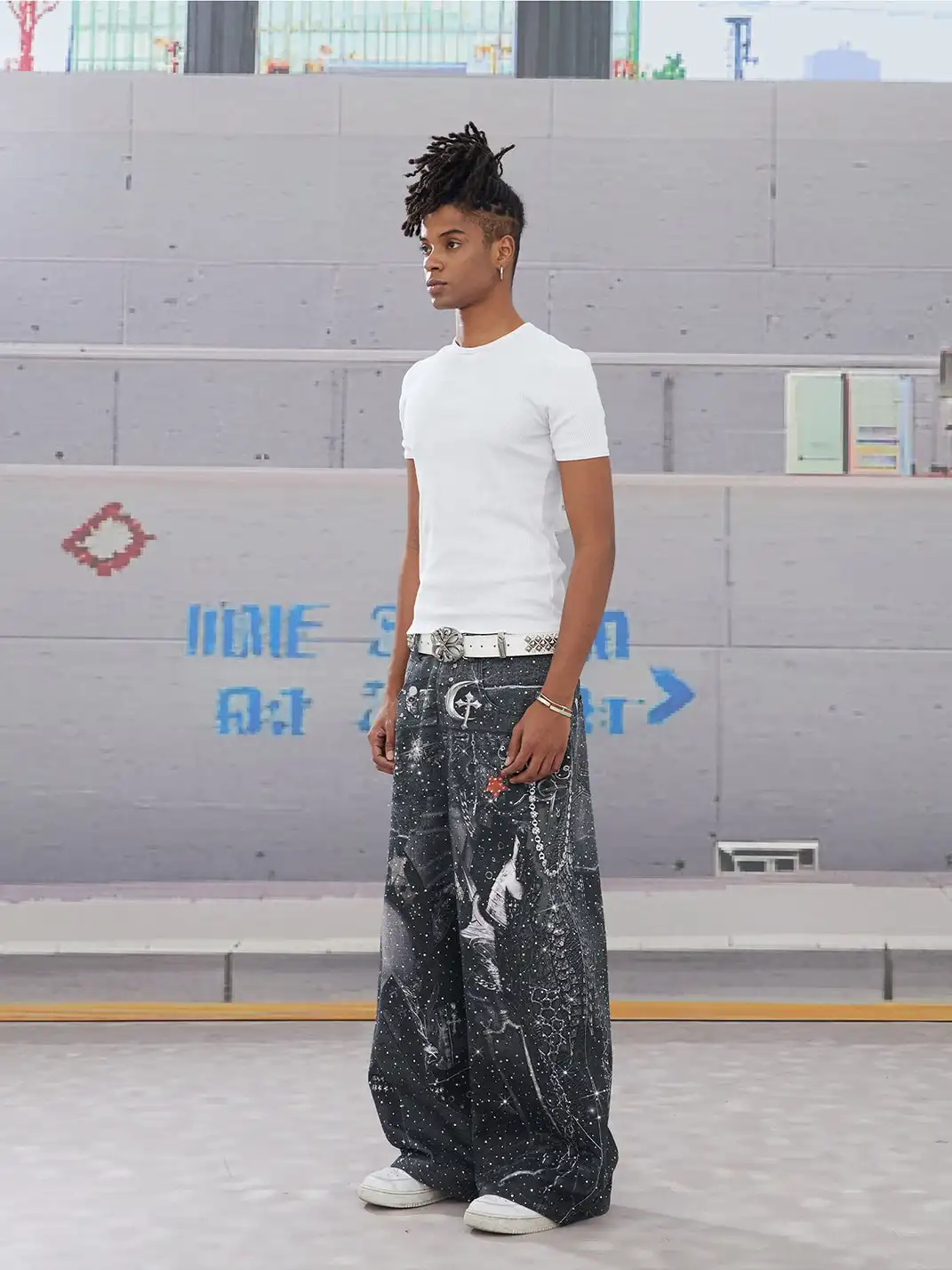 DND4DES | Armored Print Rhinestone Denim Pants
