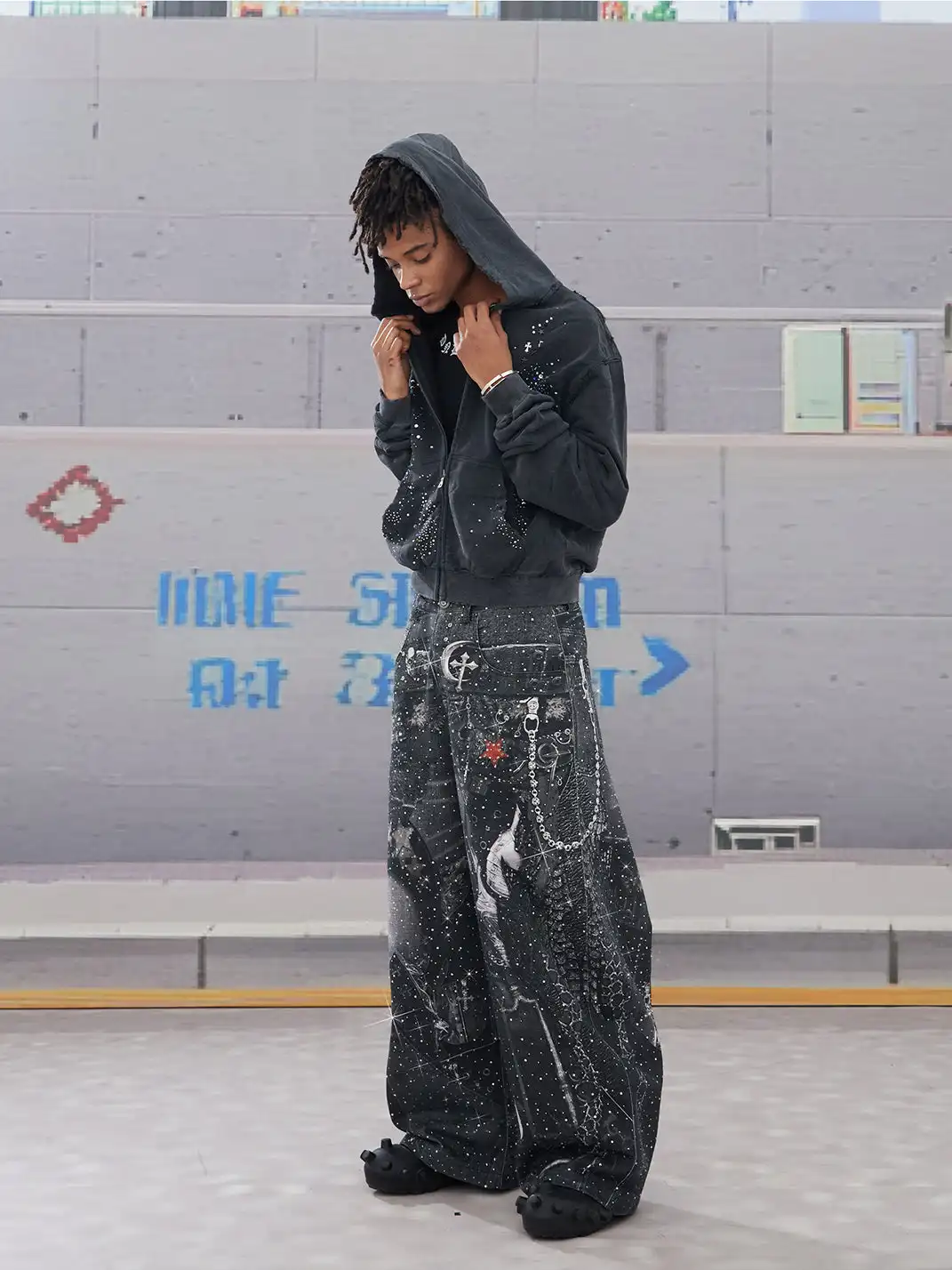 DND4DES | Armored Print Rhinestone Denim Pants