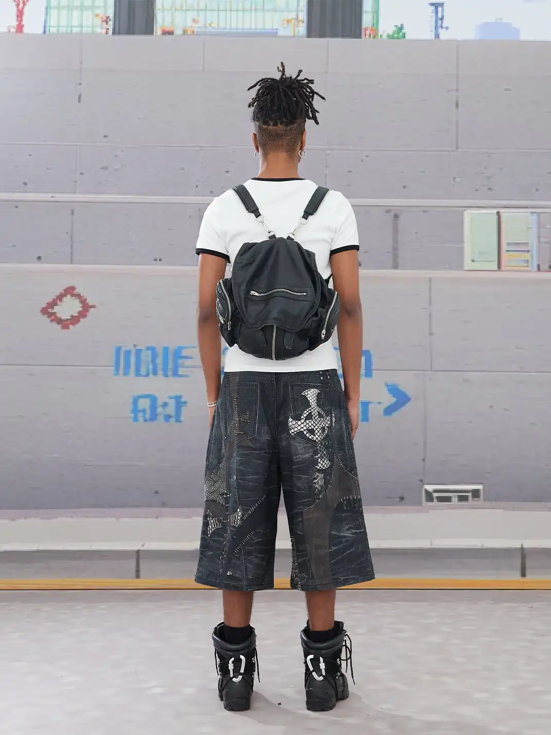 DND4DES | Cross Patch Printed Denim Shorts
