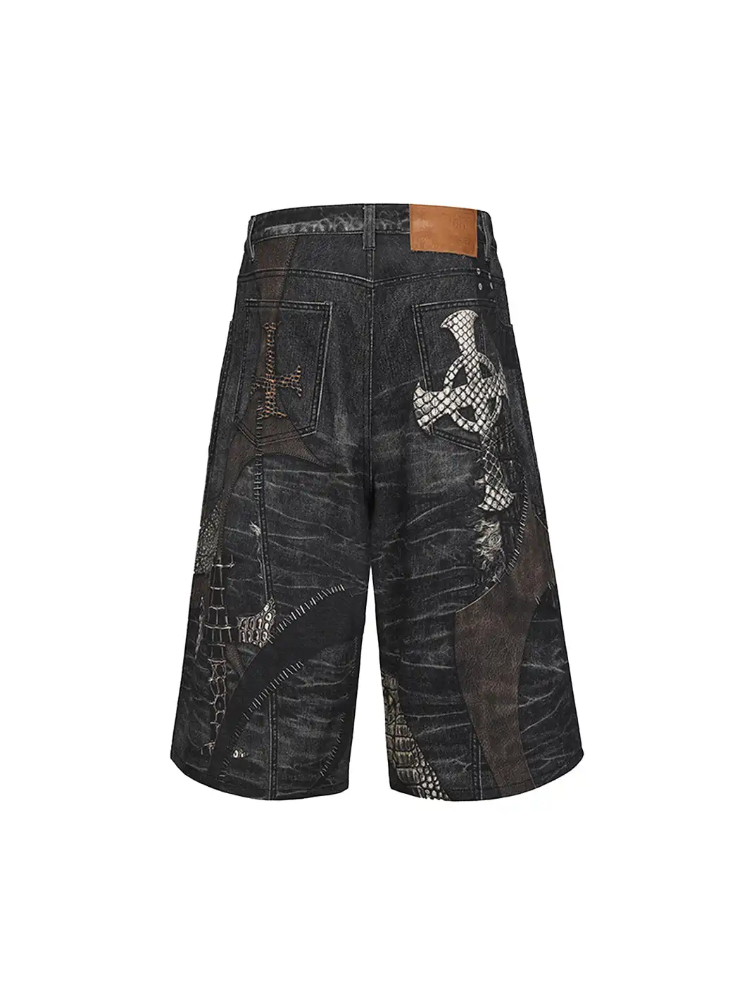 DND4DES | Cross Patch Printed Denim Shorts