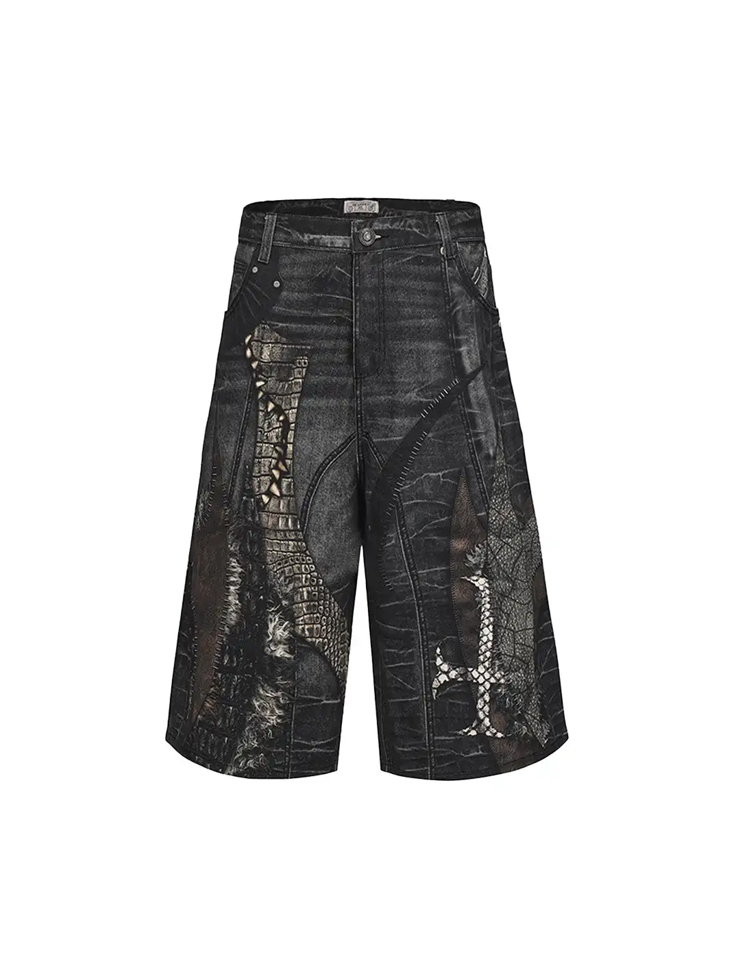 DND4DES | Cross Patch Printed Denim Shorts