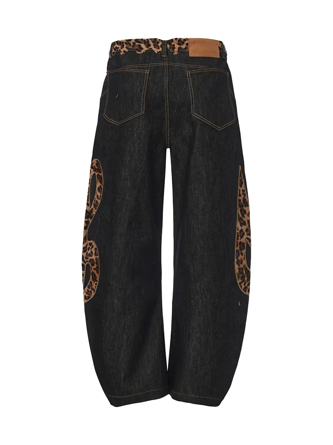 DND4DES | Leopard Note Embroidery Baggy Jeans