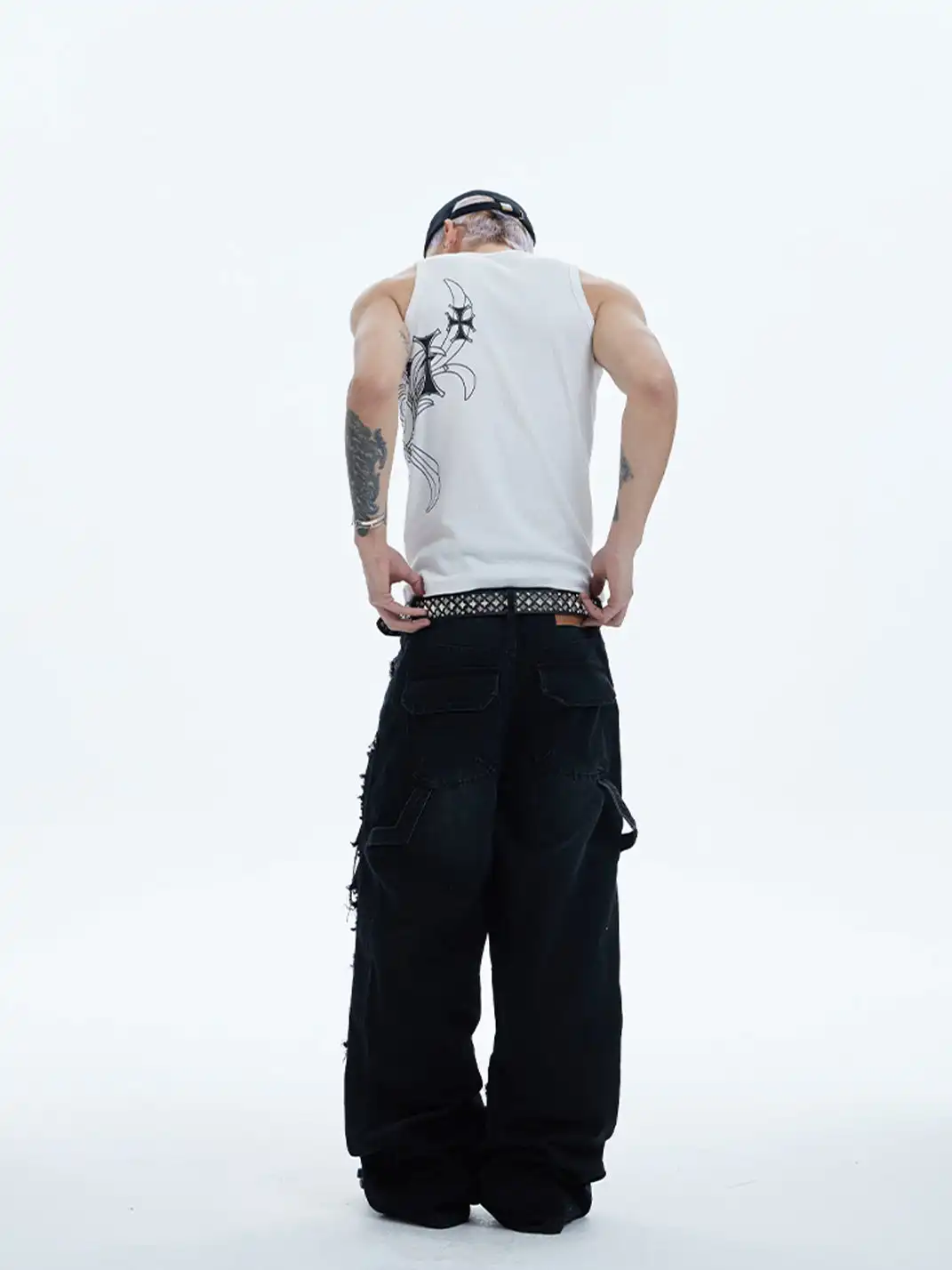 DND4DES | Distressed Patchwork Gem Baggy Jeans