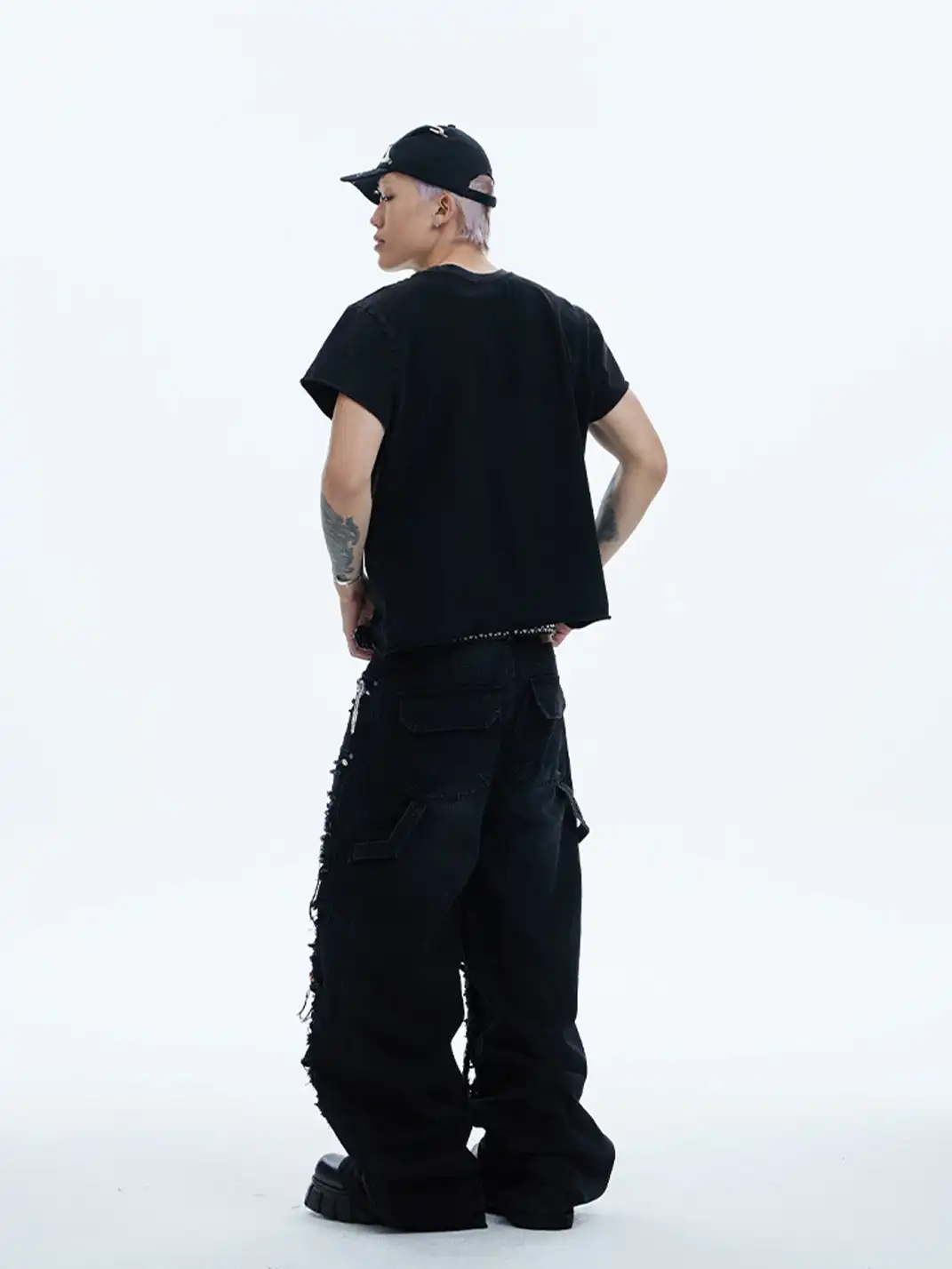 DND4DES | Distressed Patchwork Gem Baggy Jeans