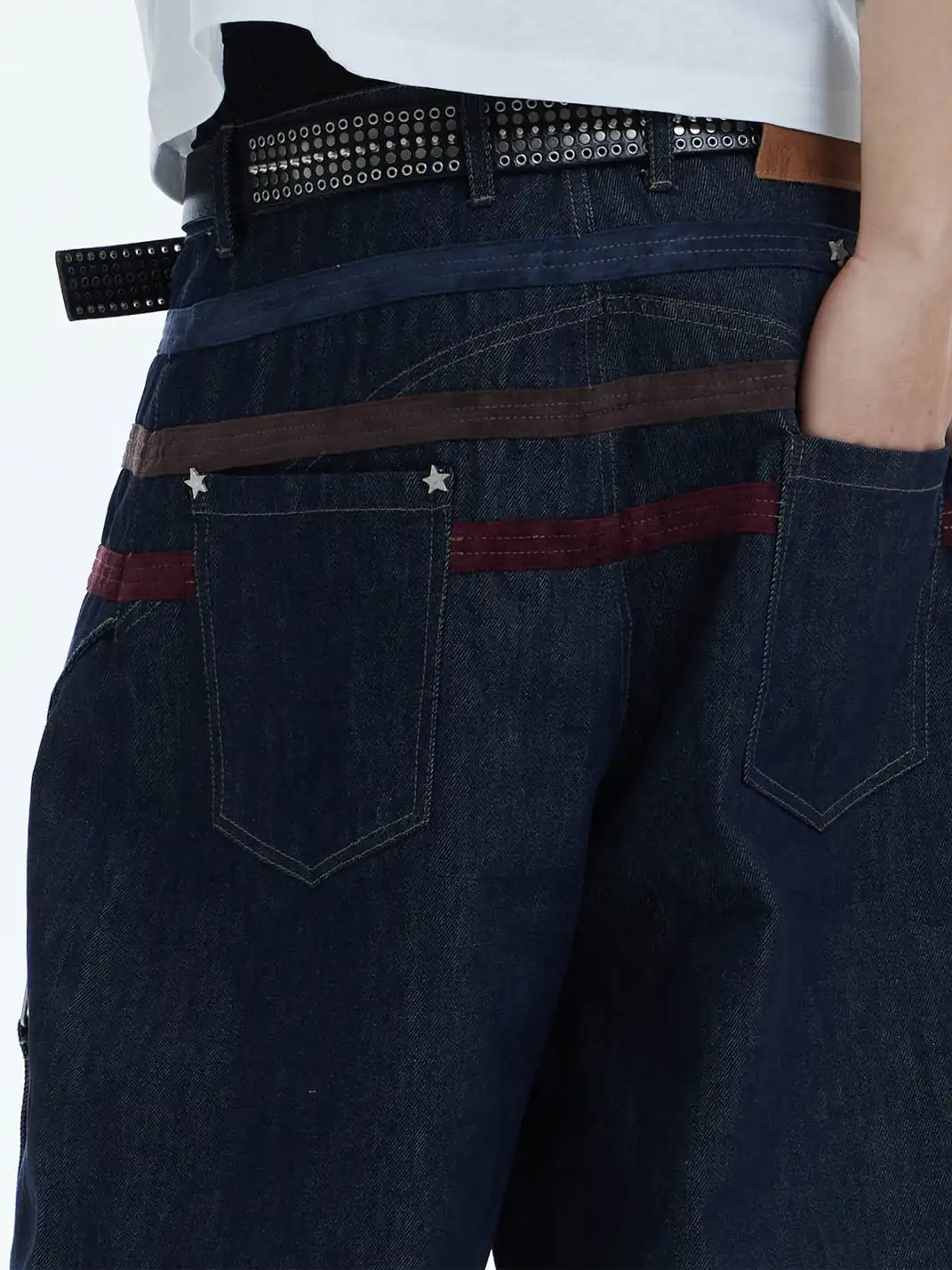 DND4DES | Star Rivet Suede Denim Shorts