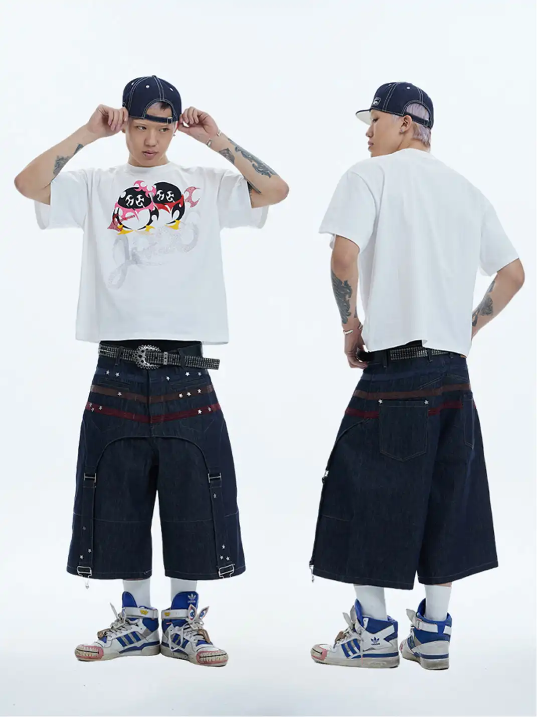 DND4DES | Star Rivet Suede Denim Shorts