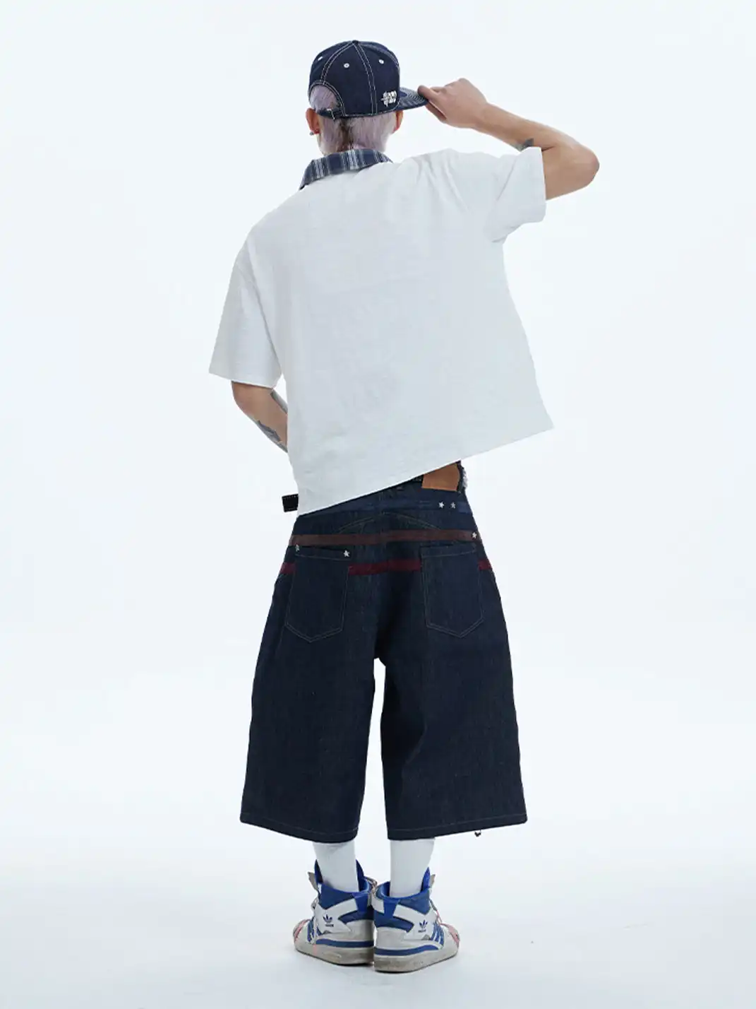 DND4DES | Star Rivet Suede Denim Shorts