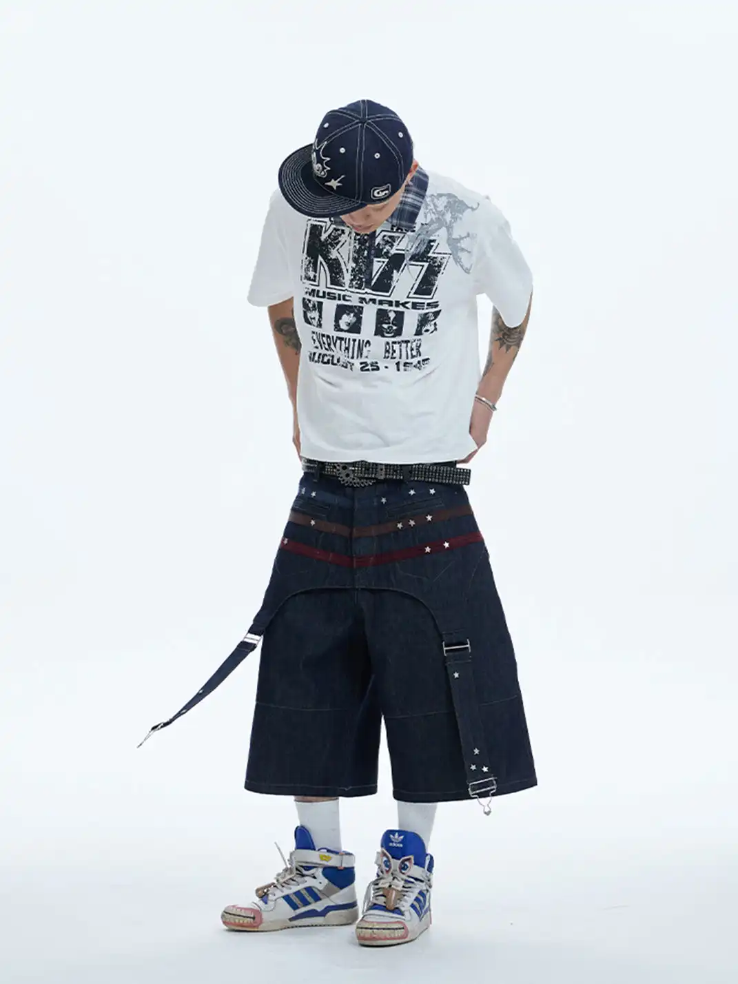 DND4DES | Star Rivet Suede Denim Shorts