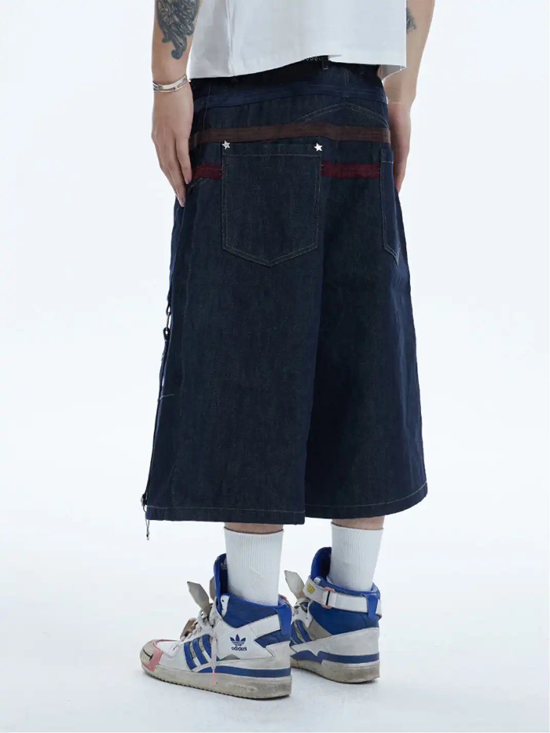 DND4DES | Star Rivet Suede Denim Shorts