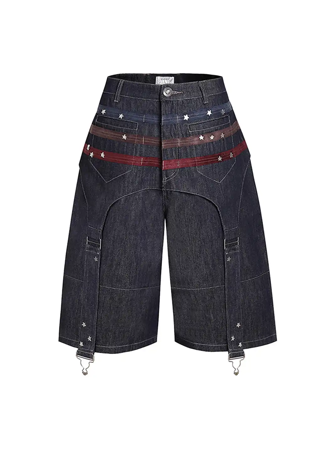 DND4DES | Star Rivet Suede Denim Shorts