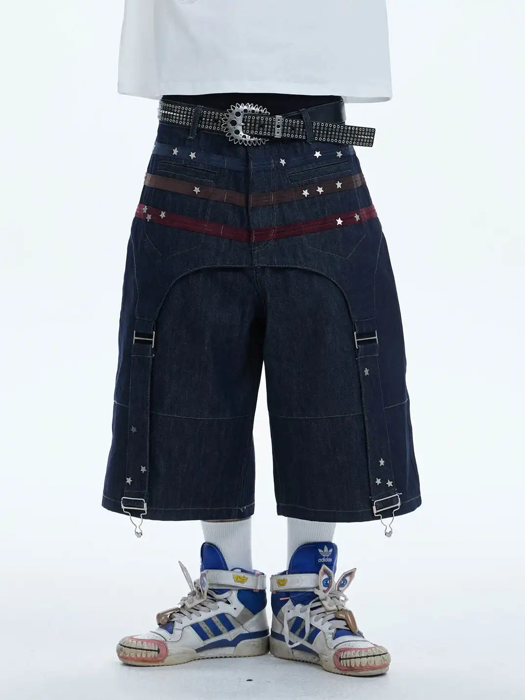 DND4DES | Star Rivet Suede Denim Shorts