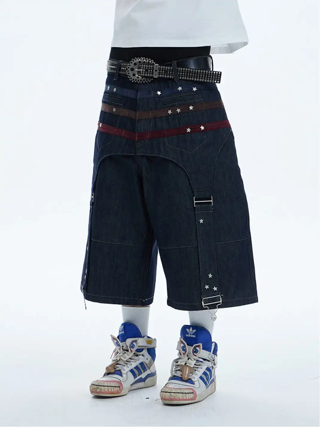 DND4DES | Star Rivet Suede Denim Shorts