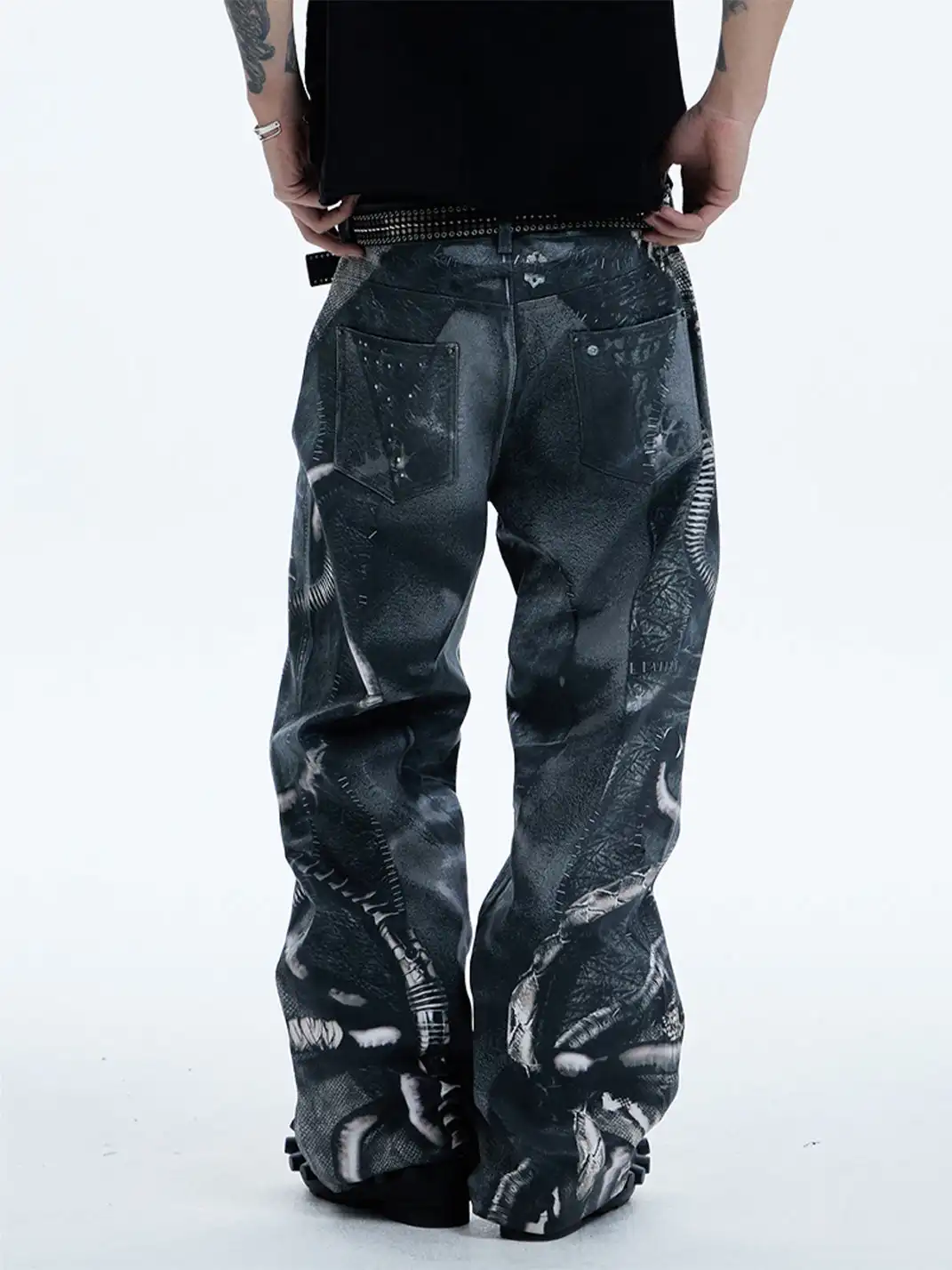 DND4DES | Venom Pipe Graphic Waxed Jeans