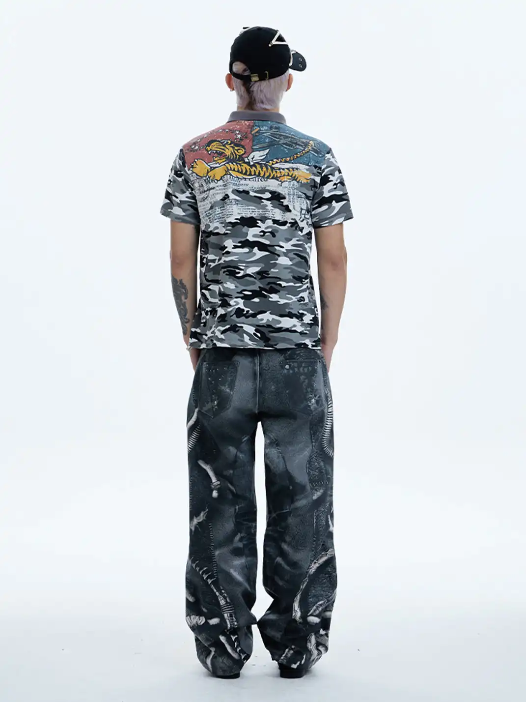 DND4DES | Venom Pipe Graphic Waxed Jeans