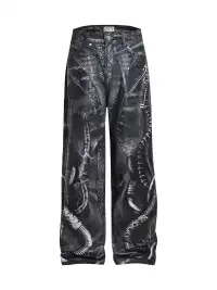 DND4DES | Venom Pipe Graphic Waxed Jeans