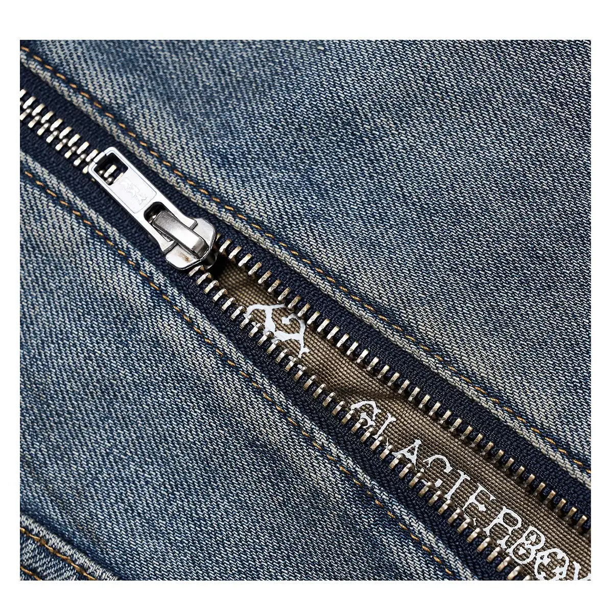 GLACIERBOY丨Washed Zippered Denim Jeans