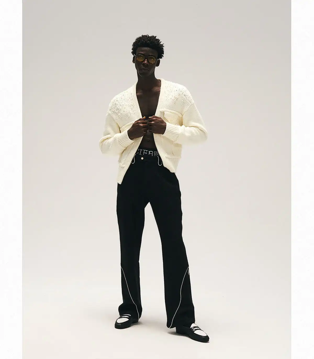 GLACIERBOY丨Pearl-Embellished Knit Cardigan