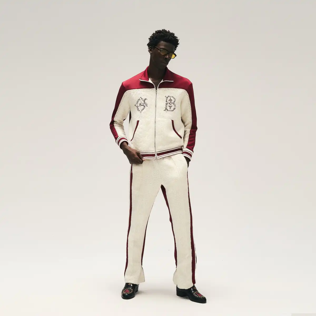 GLACIERBOY丨RAP STAR SERIES Dark Red Pearl Jacquard Sport Set