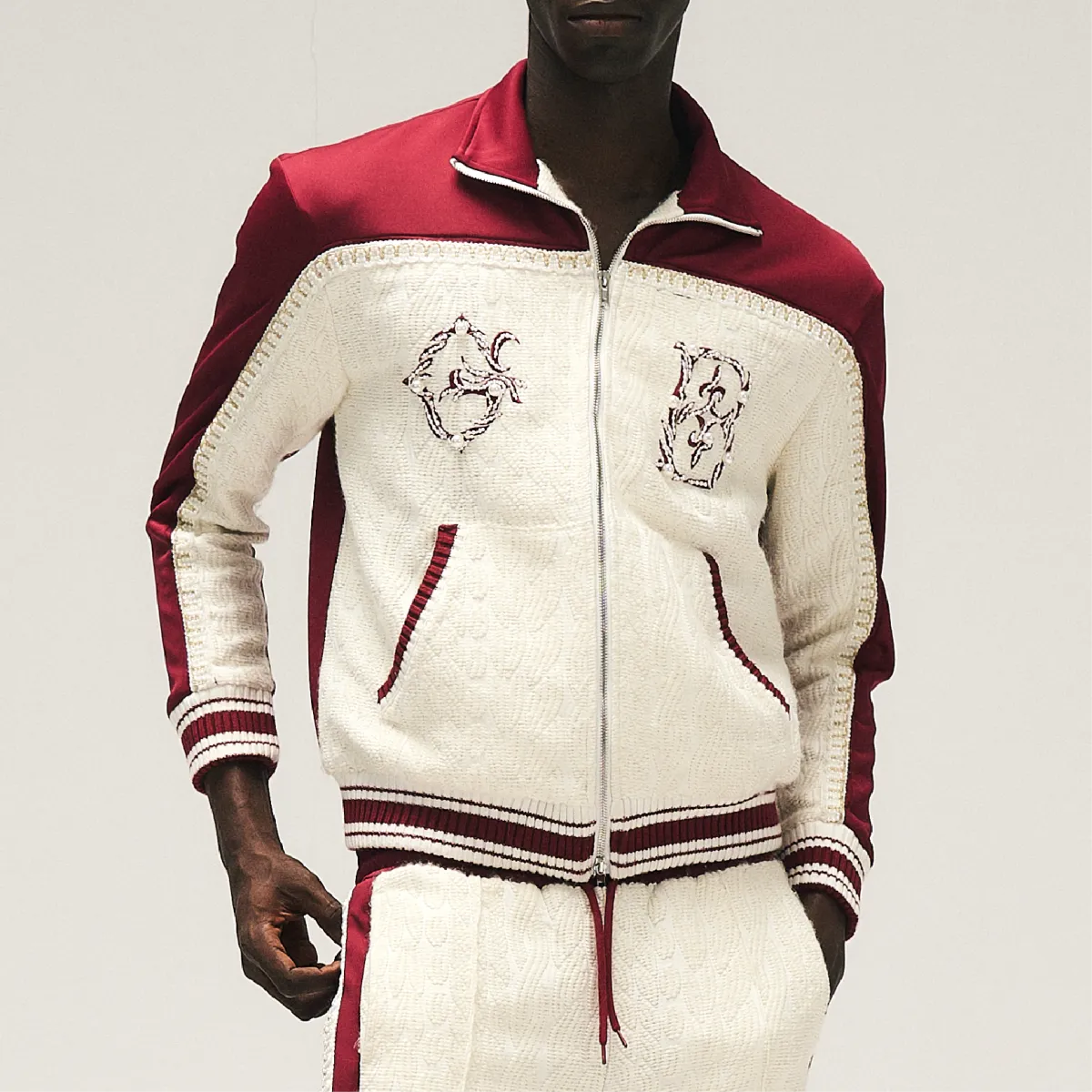GLACIERBOY丨RAP STAR SERIES Dark Red Pearl Jacquard Sport Set