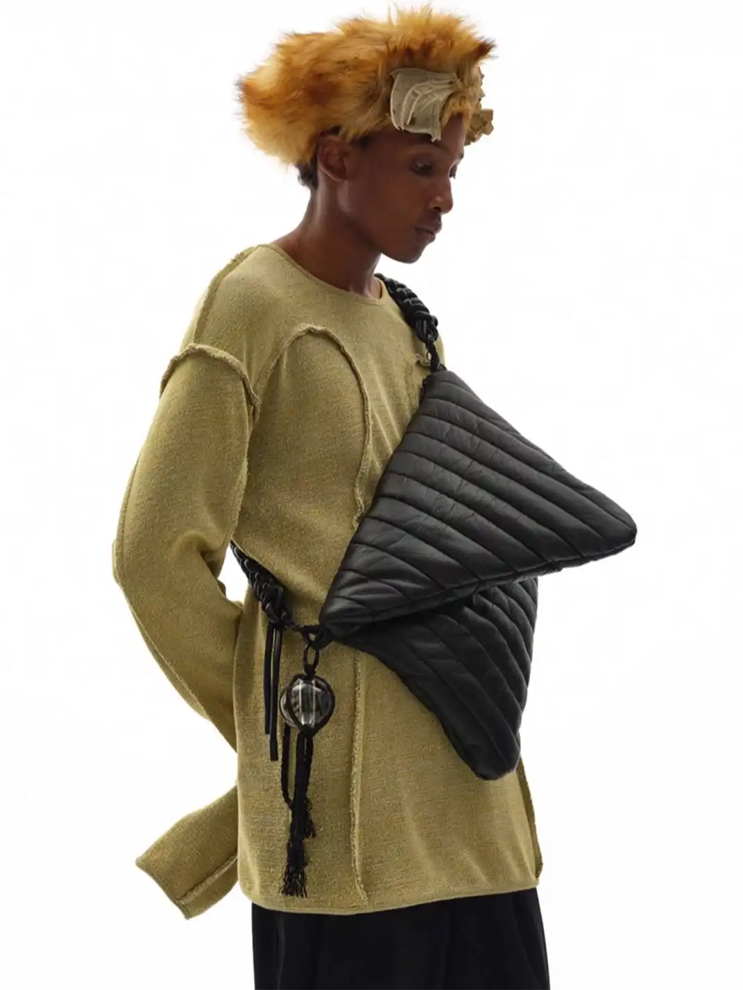 NUTEMPEROR | Handwoven Faux Leather Laptop Crossbody Bag