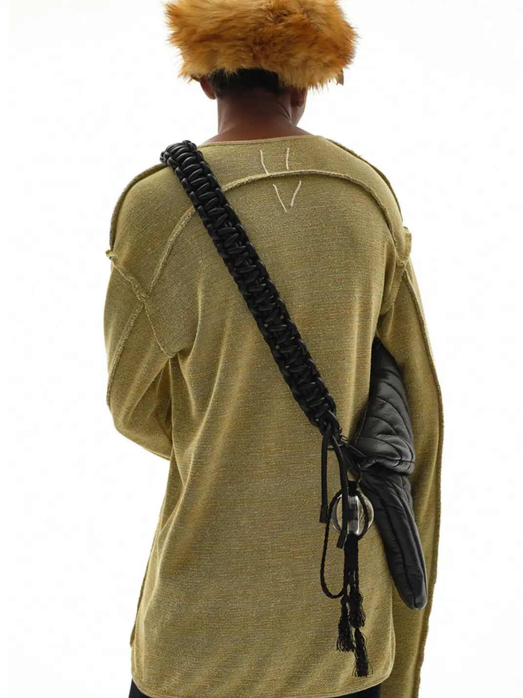 NUTEMPEROR | Handwoven Faux Leather Laptop Crossbody Bag