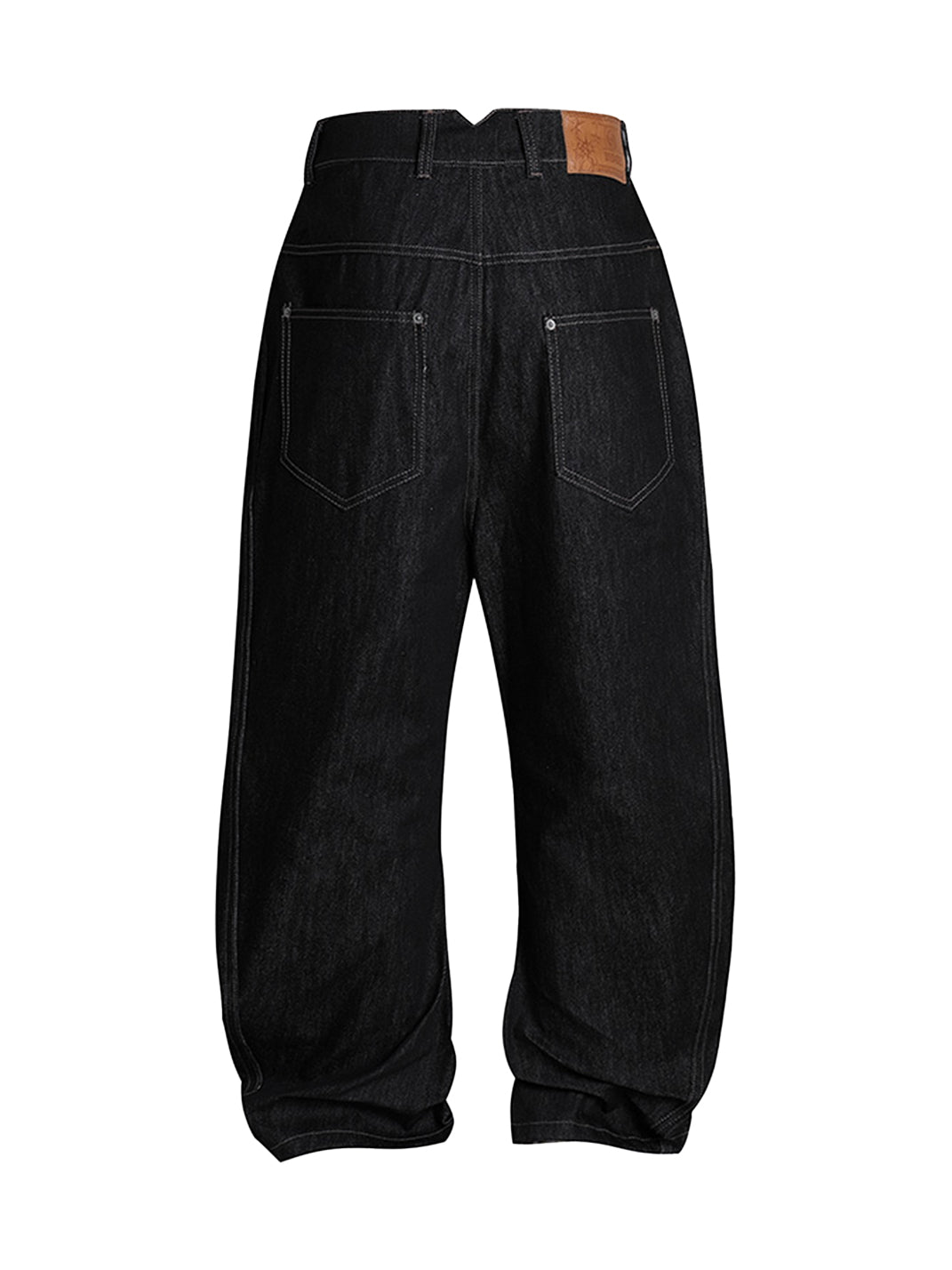DND4DES | Curved Button Fly Baggy Raw Jeans | PSYLOS1
