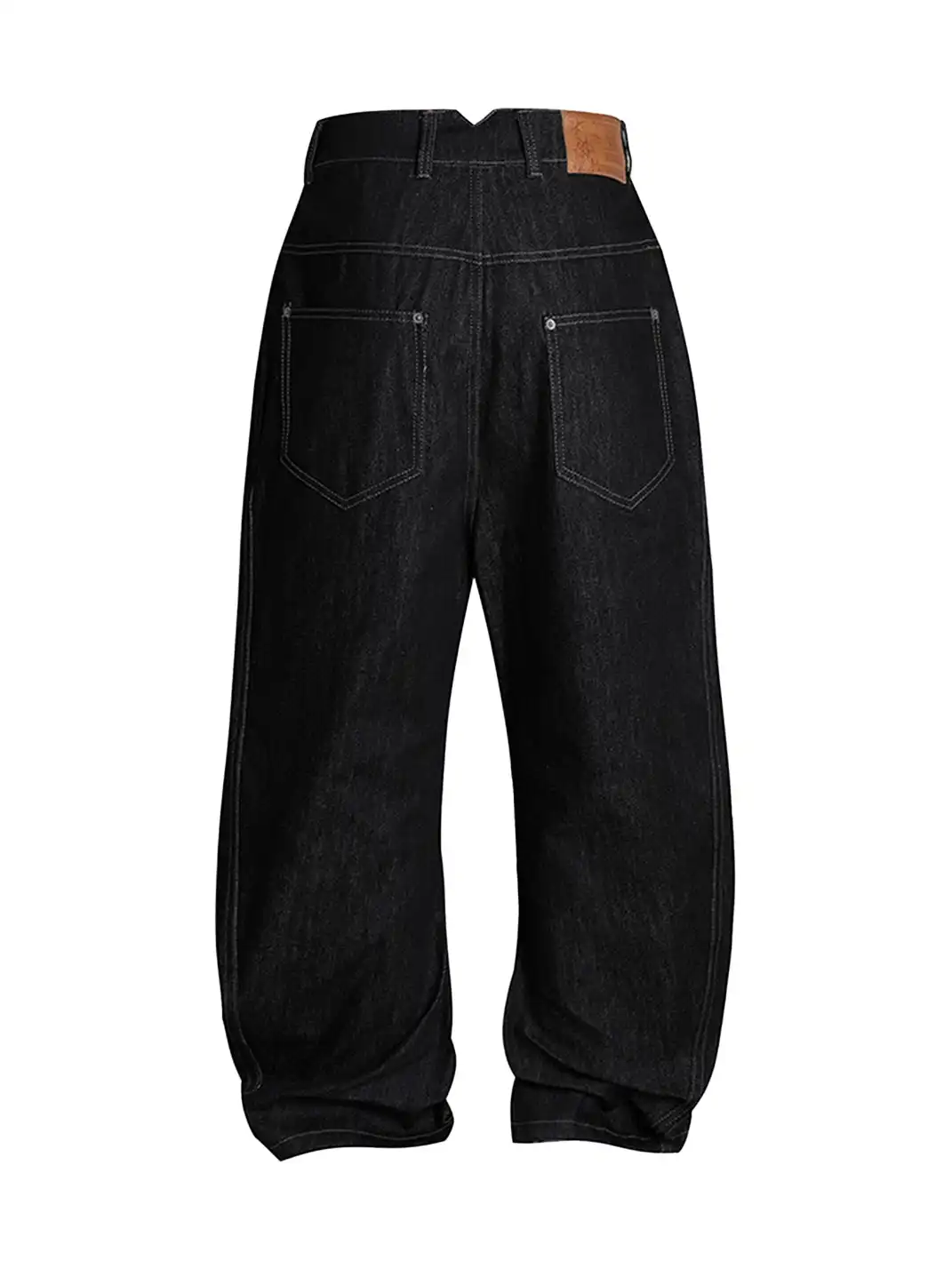 DND4DES | Curved Button Fly Baggy Raw Jeans