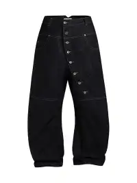 DND4DES | Curved Button Fly Baggy Raw Jeans