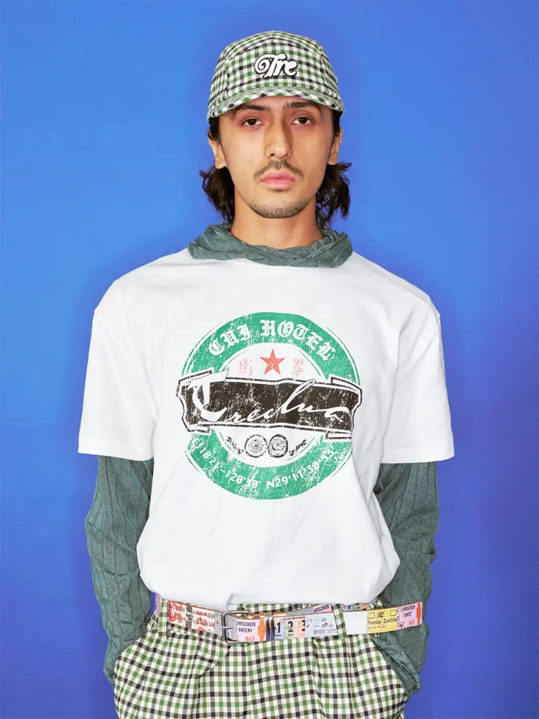 TREclub | Green Plaid Embroidered Five-Panel Cap
