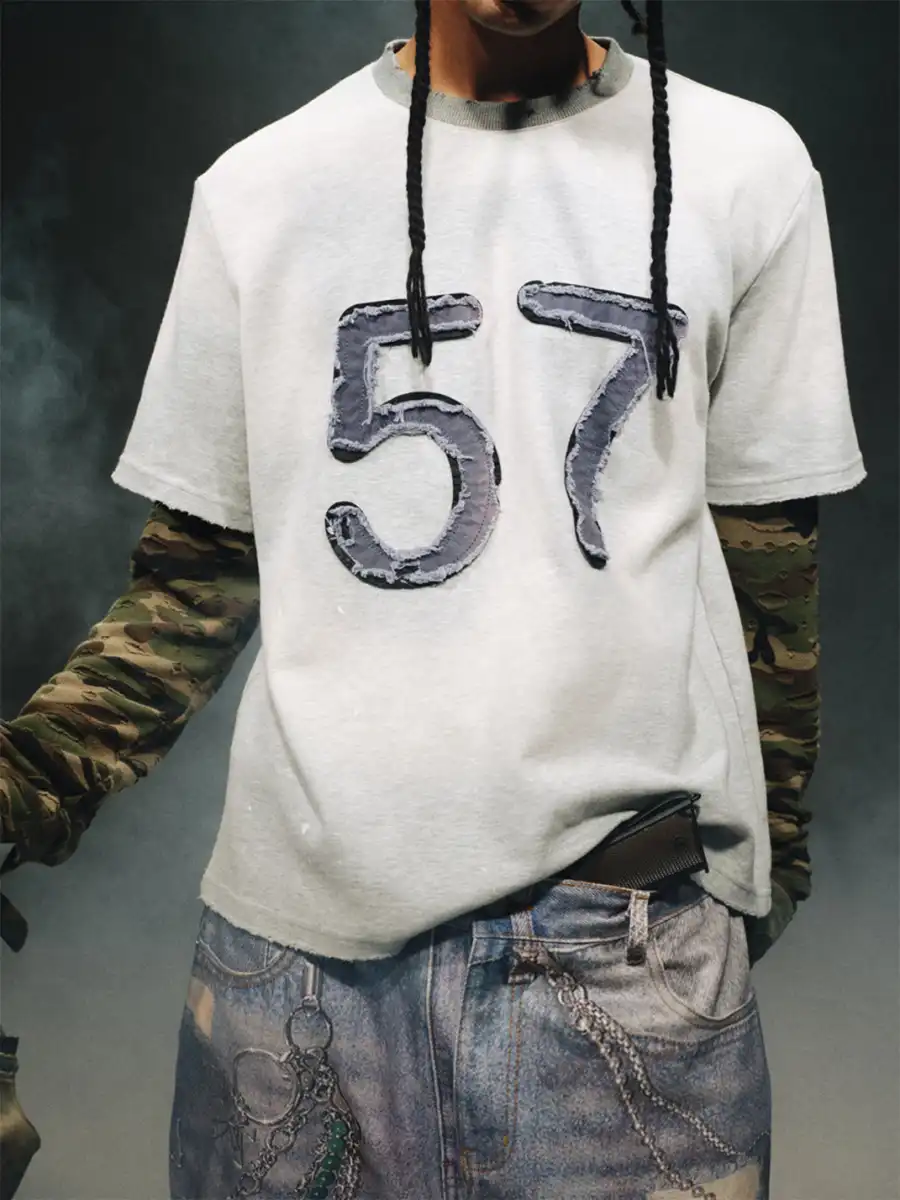 TREclub | Layered Patch Washed Long Sleeve Tee - 4
