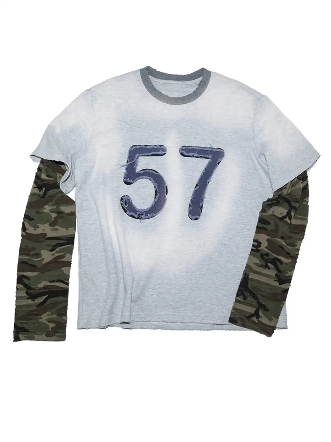 TREclub | Layered Patch Washed Long Sleeve Tee
