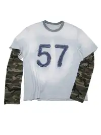 TREclub | Layered Patch Washed Long Sleeve Tee