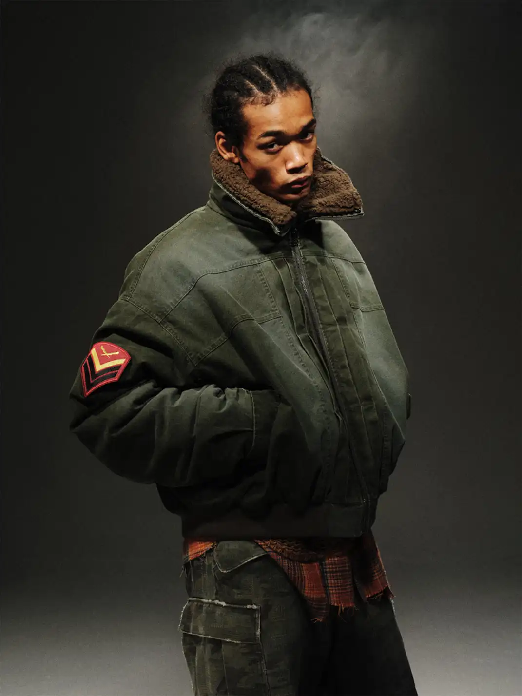 TREclub | Washed Green Aviator Jacket