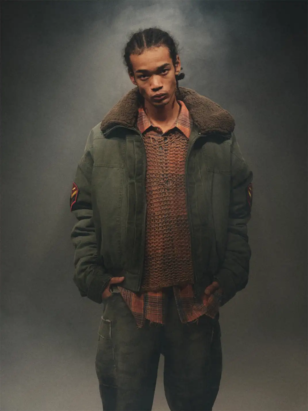 TREclub | Washed Green Aviator Jacket