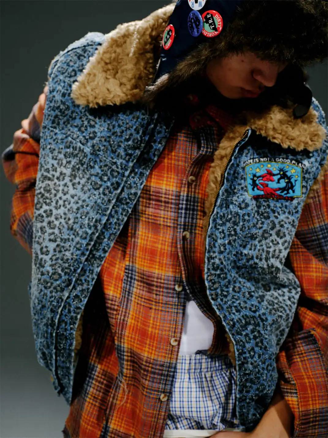 TREclub | Leopard Print Washed Appliqué Vest