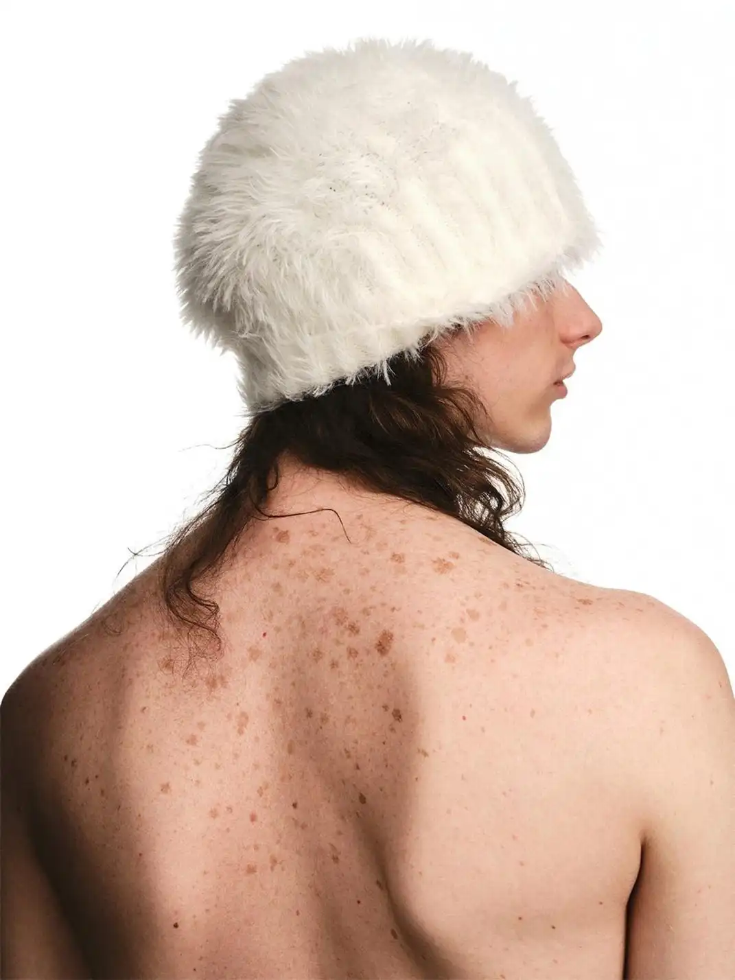 NUTEMPEROR | Furry Knit Beanie Hat-White