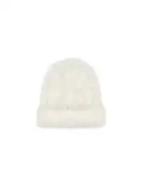 NUTEMPEROR | Furry Knit Beanie Hat-White