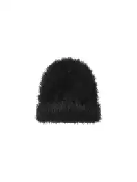 NUTEMPEROR | Furry Knit Beanie Hat-Black