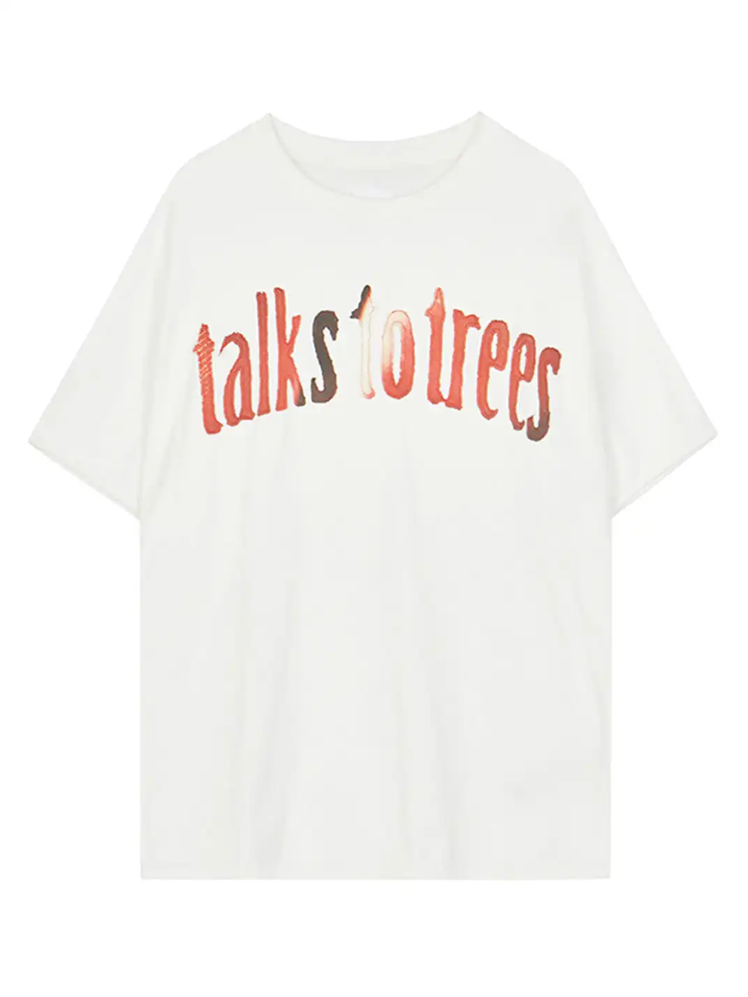 NUTEMPEROR | âTalks to Treesâ Cotton Patch T-Shirt-White