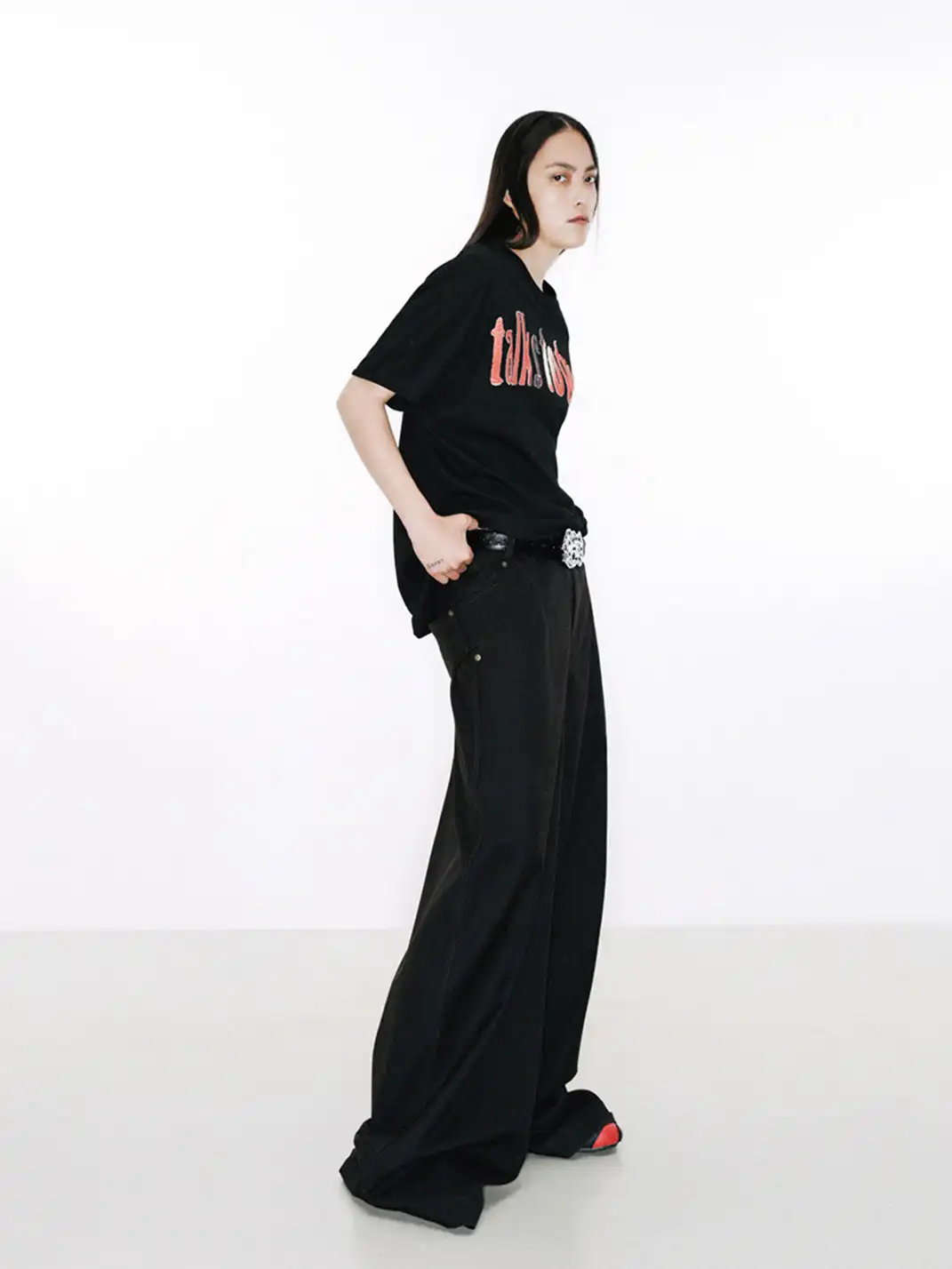 NUTEMPEROR | “Talks to Trees” Cotton Patch T-Shirt-Black